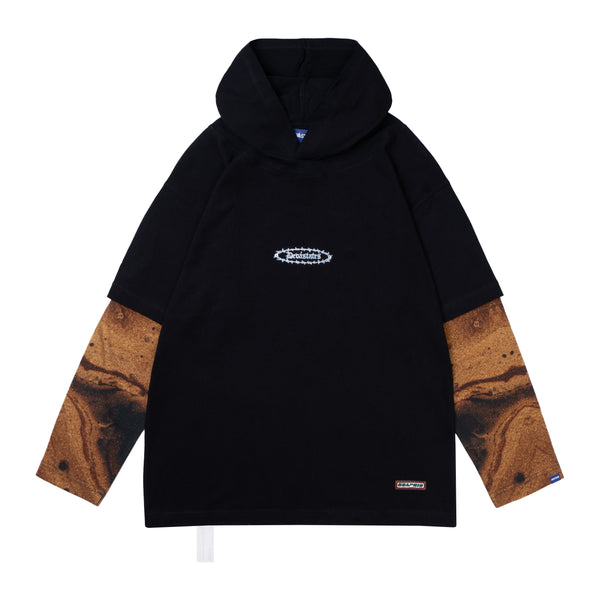 Malice Ls Hooded T-Shirt - Black/Multi