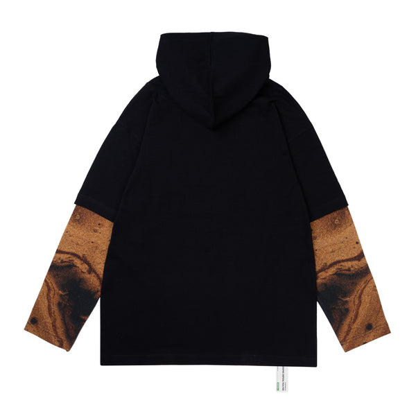 Malice Ls Hooded T-Shirt - Black/Multi