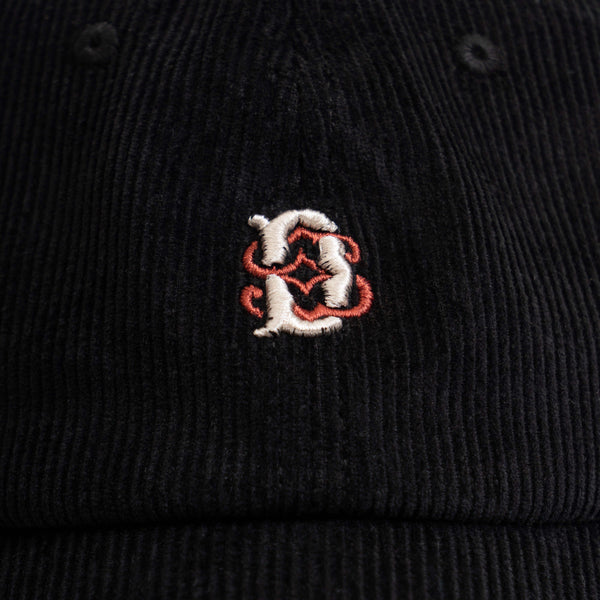 Decree Corduroy Strapback Cap - Black