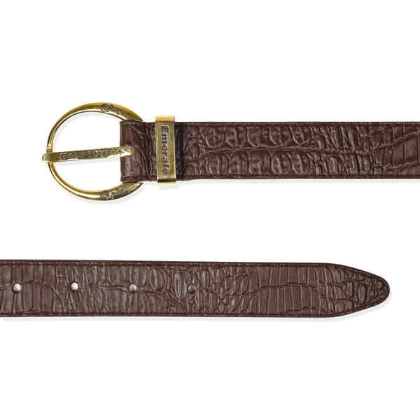 Belt Icon Croco - Brown Gold