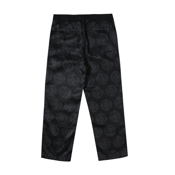 Rose Printed Pants - Black