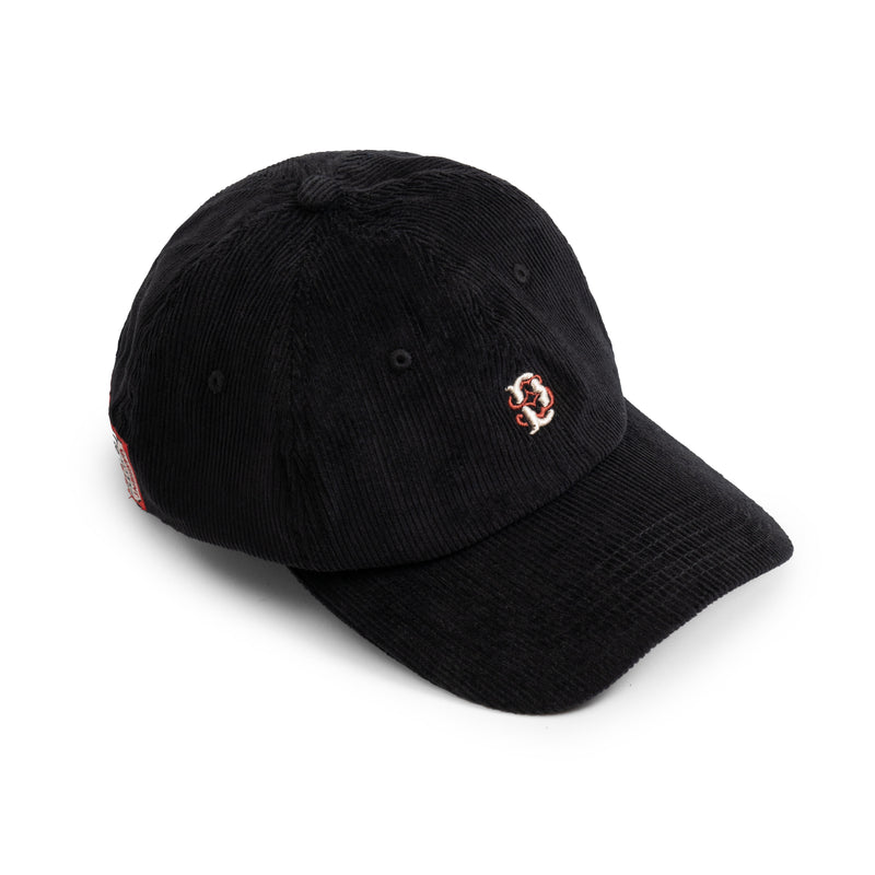 Decree Corduroy Strapback Cap - Black