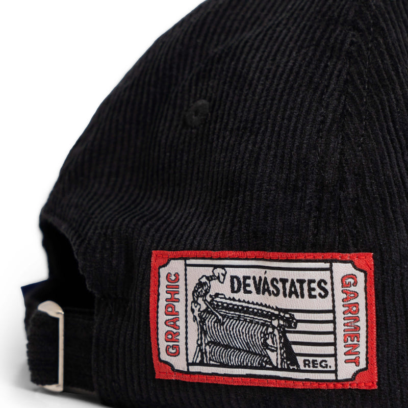 Decree Corduroy Strapback Cap - Black