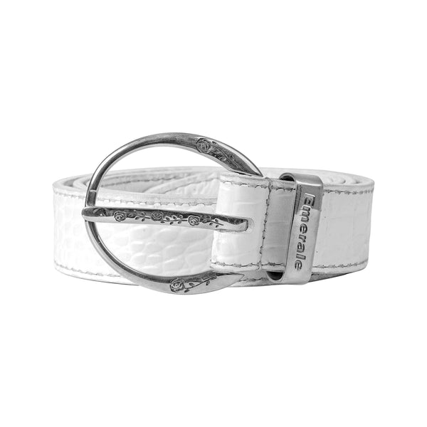 Belt Icon Croco - White Silver