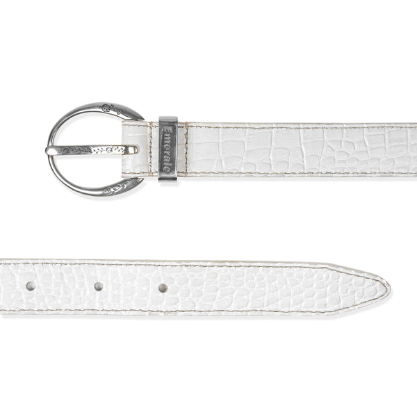 Belt Icon Croco - White Silver