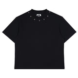 Necklace T-Shirt - Black/Rhinestones