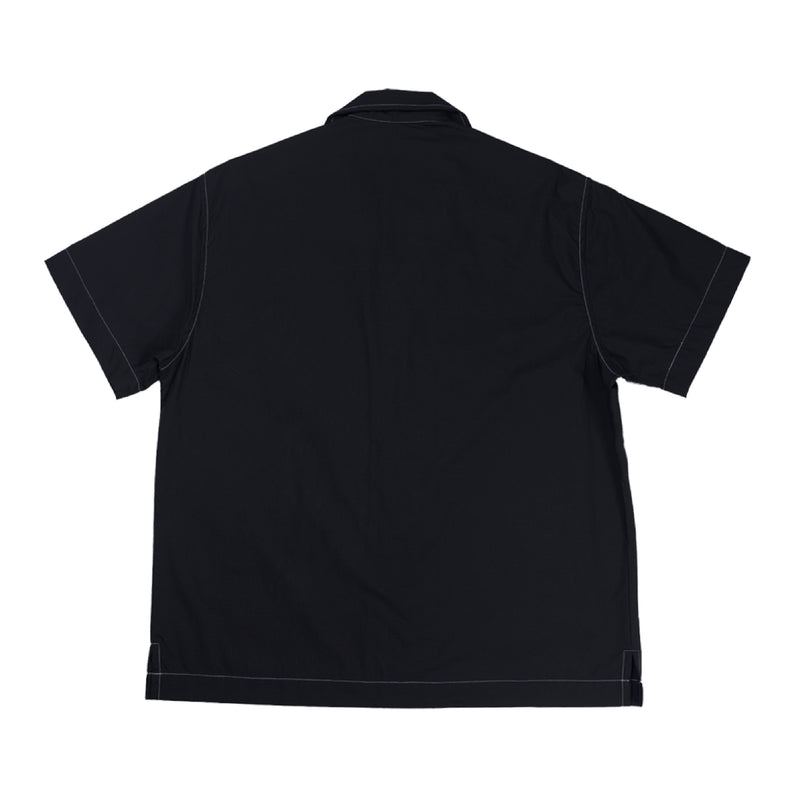 Plain Button Up Shirt - Black/White