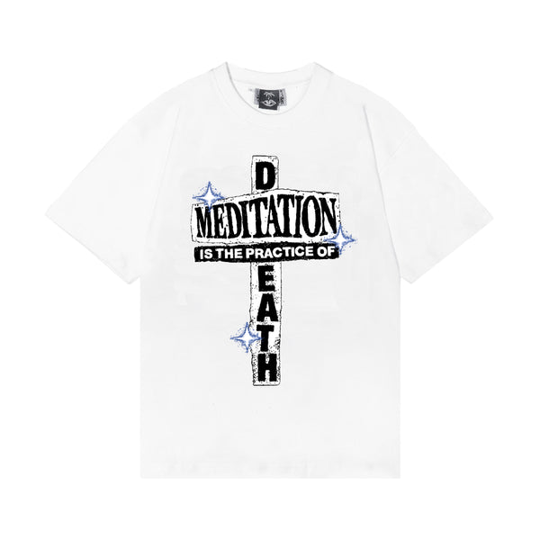 Meditation Death Shortsleeve T-Shirt -  White