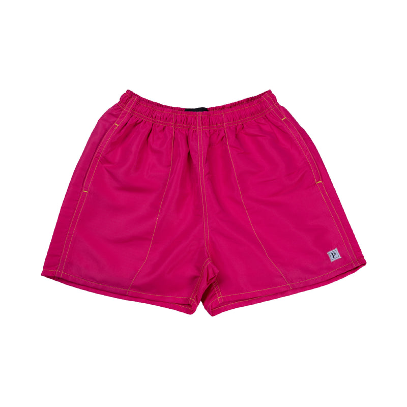 Plain Square Logo P Beach Trunks - Pink/Yellow