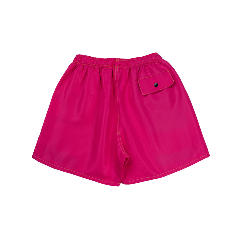 Plain Square Logo P Beach Trunks - Pink/Yellow