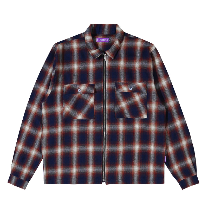 Orbis Zip Shirt Plaid - Navy