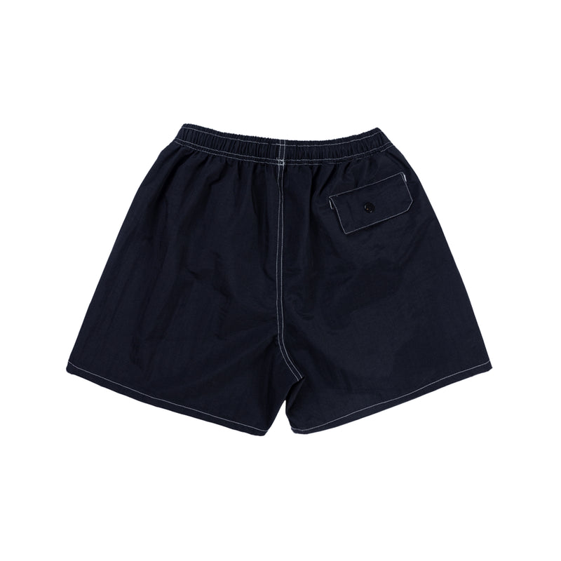 Plain Square Logo P Beach Trunks - Black/White