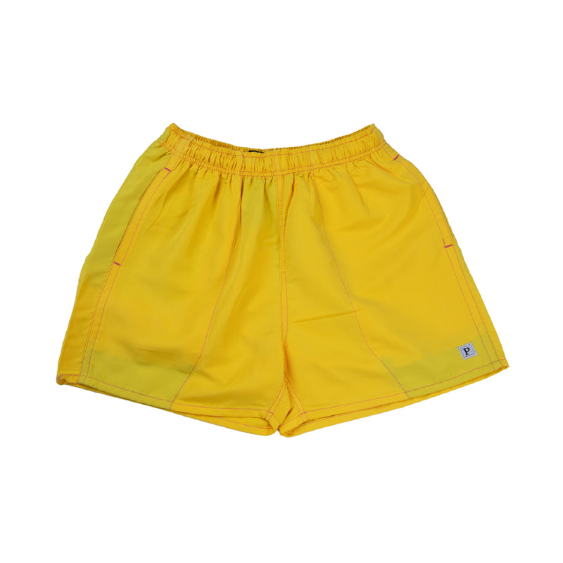 Plain Square Logo P Beach Trunks - Yellow/Pink