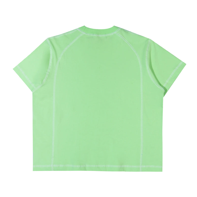 Orbis Panel Short Sleeve Baby Tee - Light Green