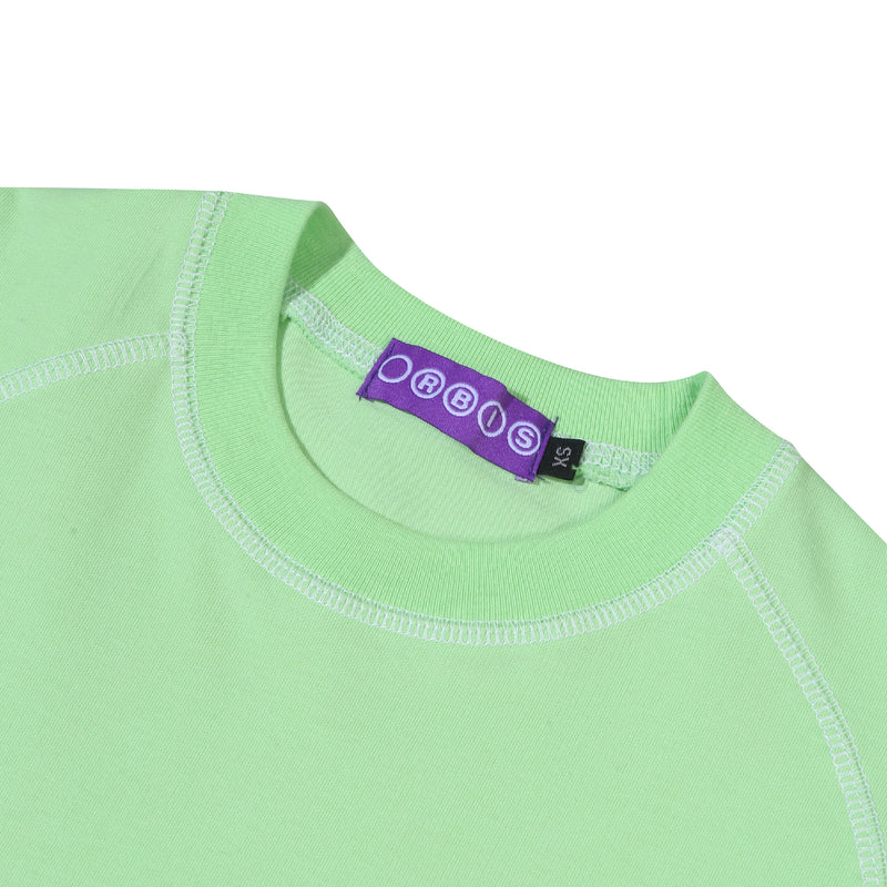 Orbis Panel Short Sleeve Baby Tee - Light Green