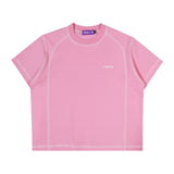 Orbis Panel Short Sleeve Baby Tee - Pink