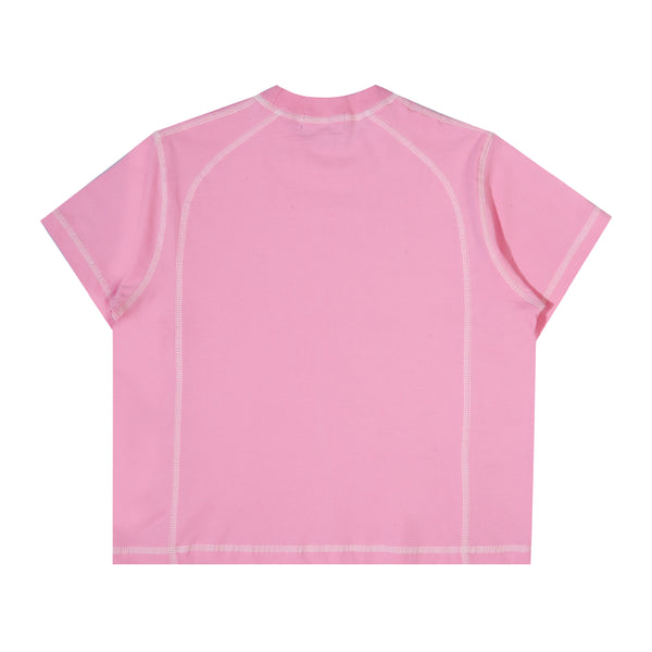 Orbis Panel Short Sleeve Baby Tee - Pink