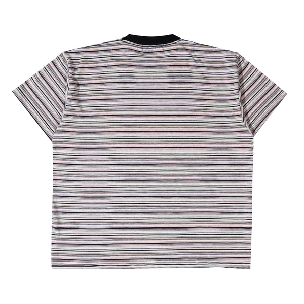 Loose Stripes Pocket T-Shirt - Black