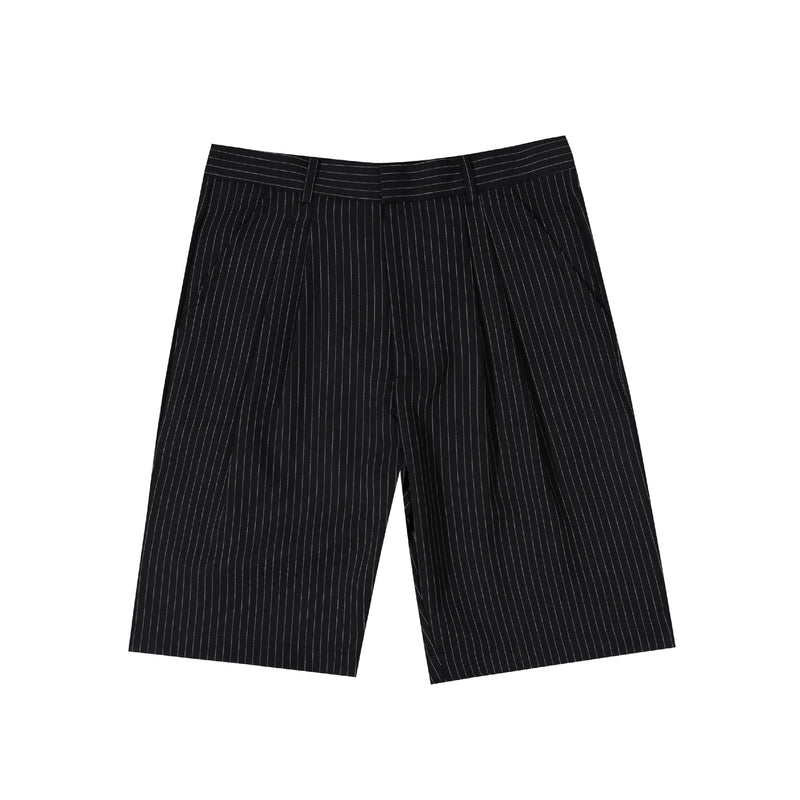 Pinstripe Shorts - Black