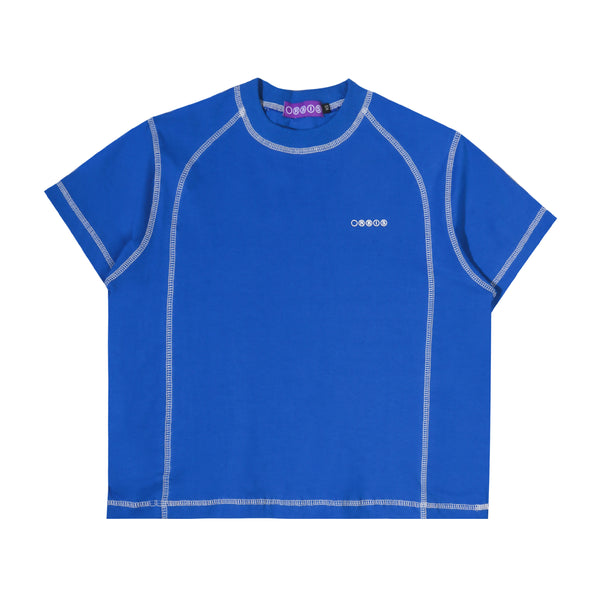 Orbis Panel Short Sleeve Baby Tee - Blue