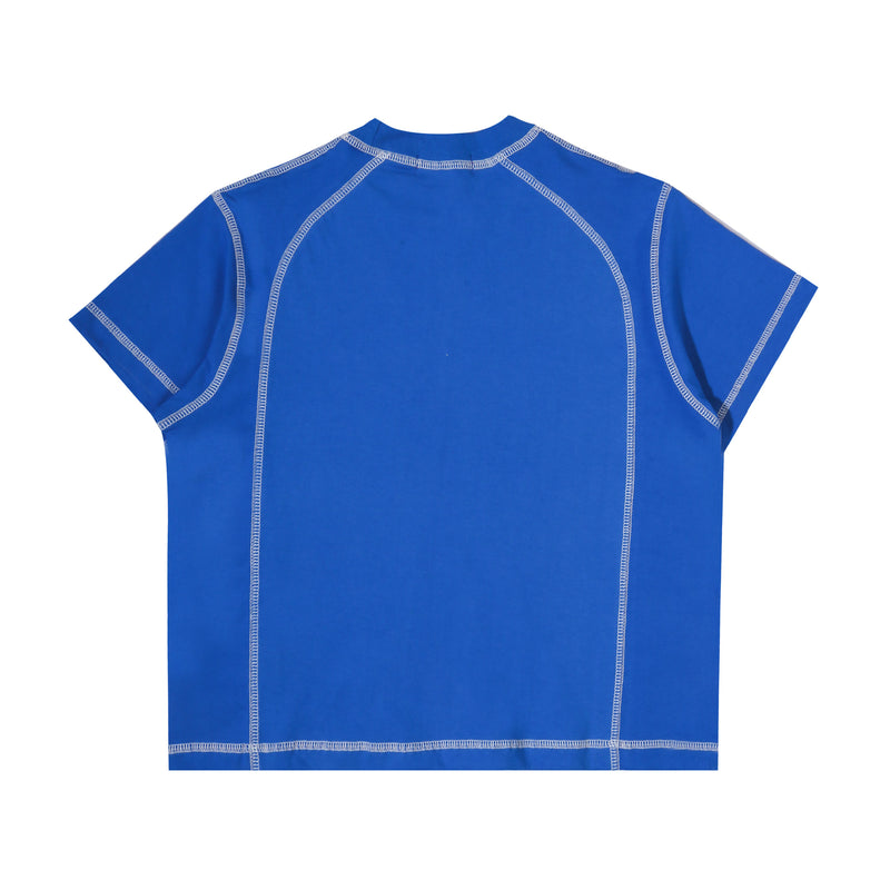 Orbis Panel Short Sleeve Baby Tee - Blue