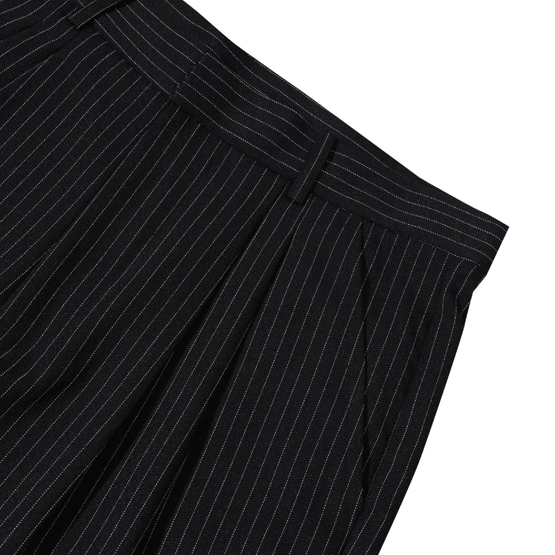 Pinstripe Shorts - Black