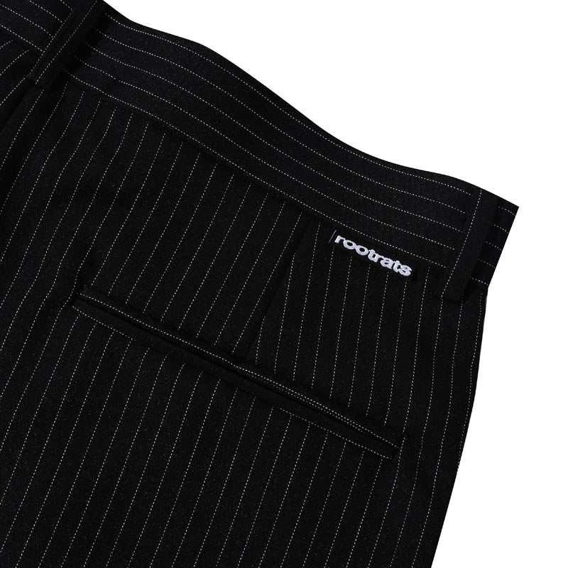 Pinstripe Shorts - Black