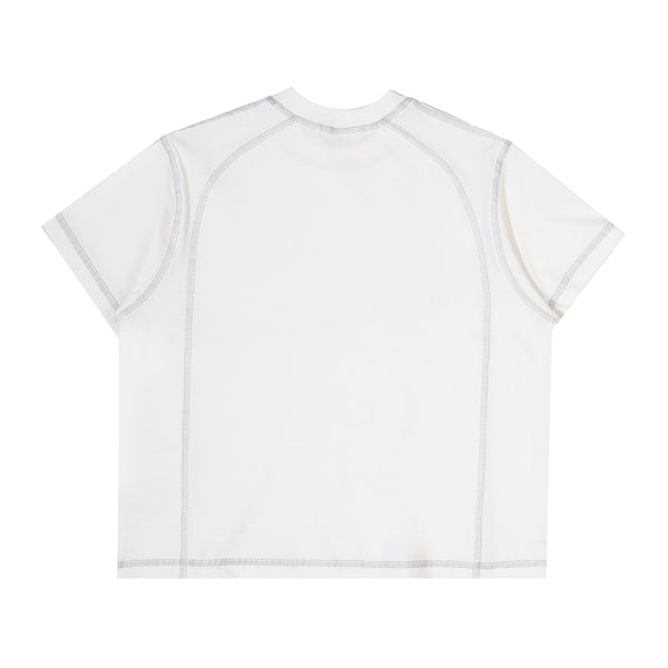 Orbis Panel Short Sleeve Baby Tee - White