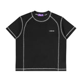 Orbis Panel Short Sleeve Baby Tee - Black