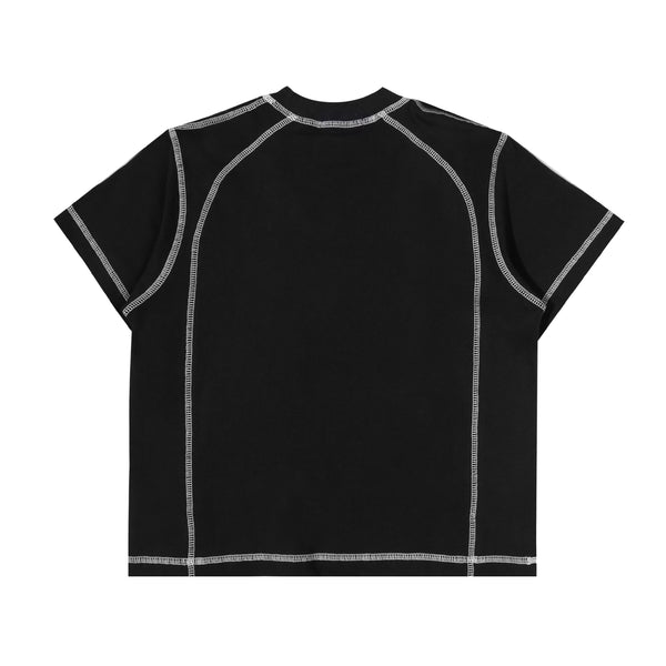 Orbis Panel Short Sleeve Baby Tee - Black