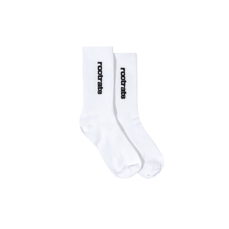 Round Logo Socks - White