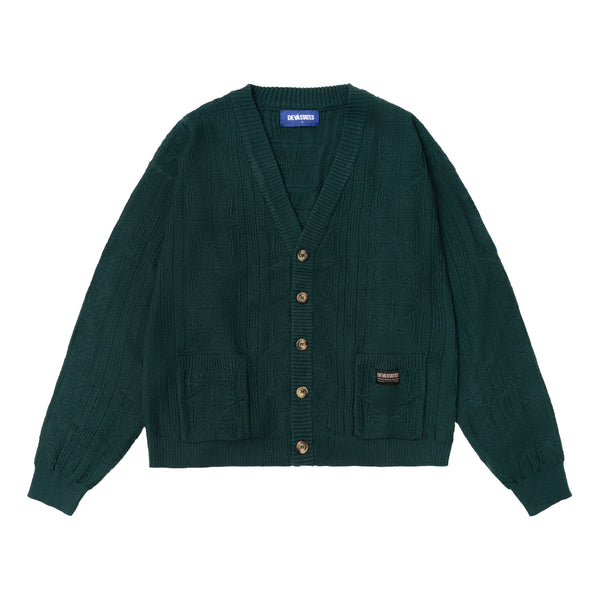 Cobweb Knitted Cardigan - Green