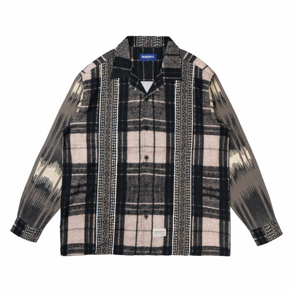 Ikat Ls Linen Shirt - Black