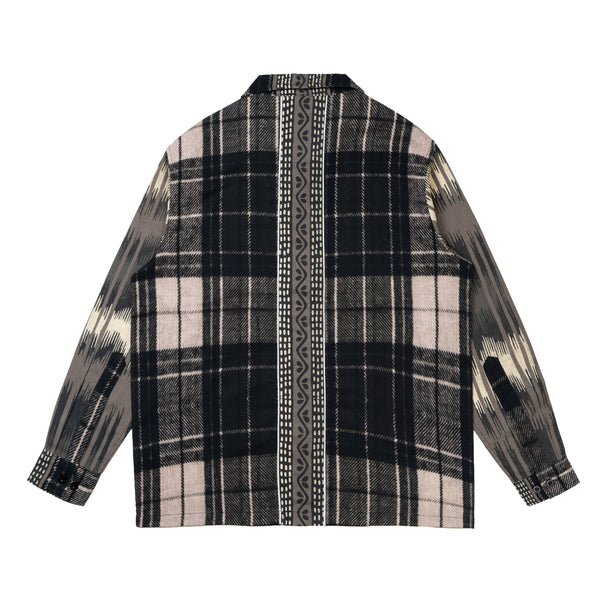 Ikat Ls Linen Shirt - Black