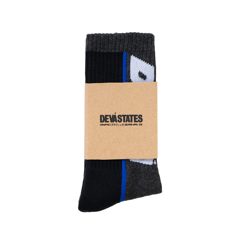 Panel Socks - Black/Blue