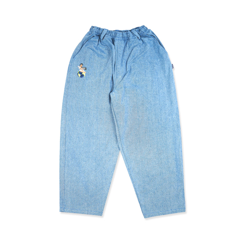 Emerale x Televisi Star Beige Denim Long Pants - Light Blue