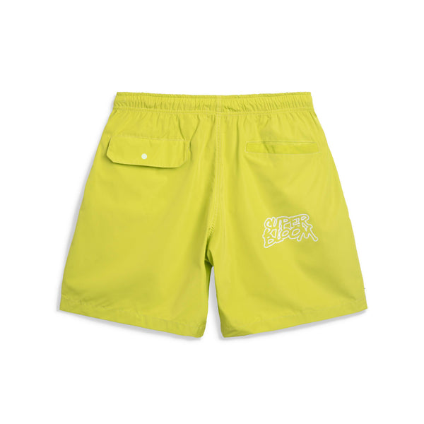 Pixel Logo Beach Shorts in - Light Green