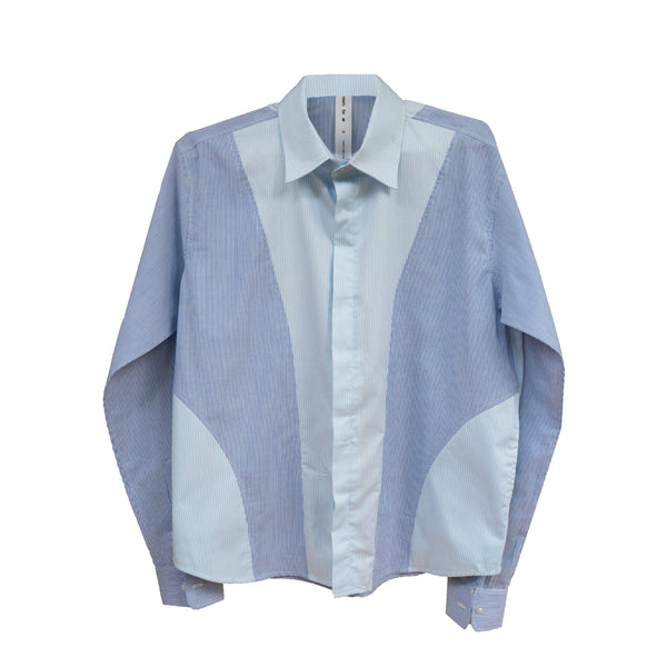 M-Banker Shirt - Light Blue/Navy Stripes